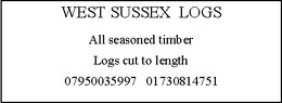 West Sussex Logs