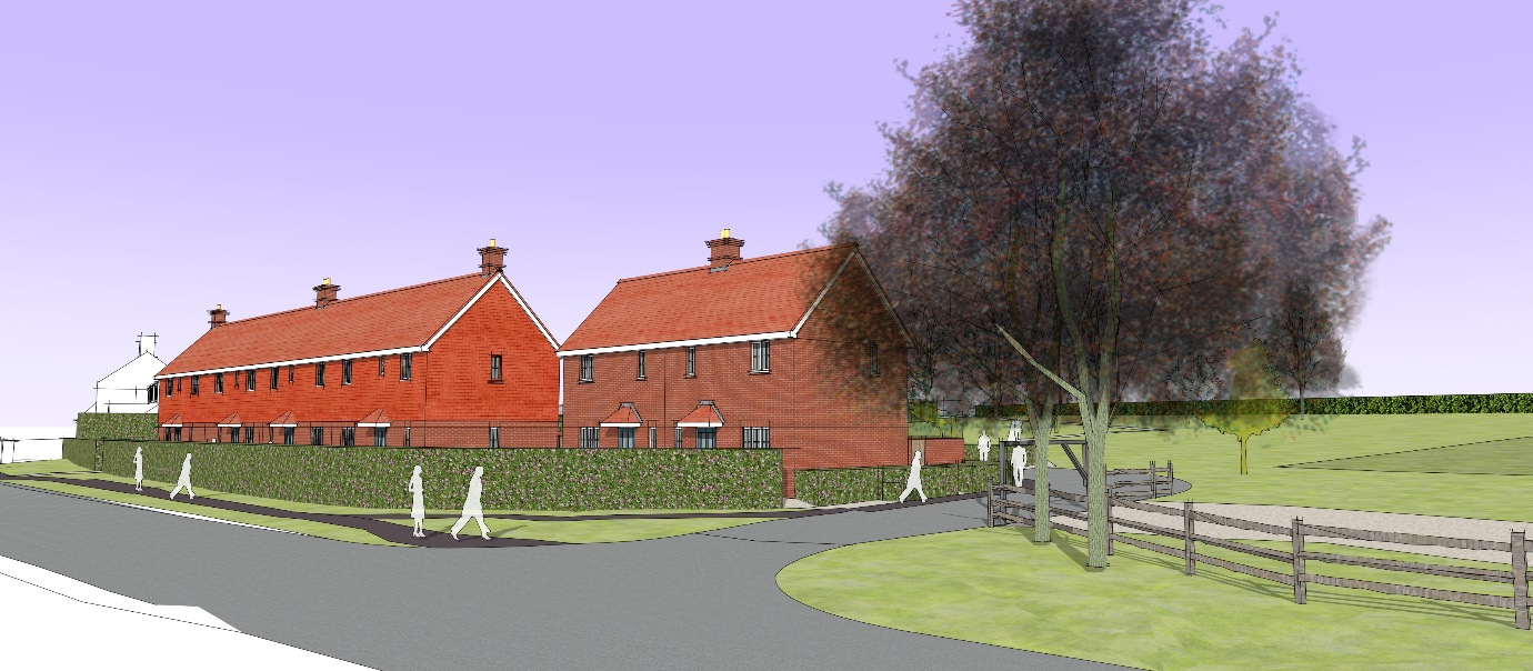 View of the proposed Compton Affordable Housing development from the road